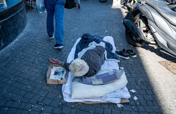 Tel Aviv Israil January 2022 Allenby Street Beggars Entrance Carmel — Stock Photo, Image