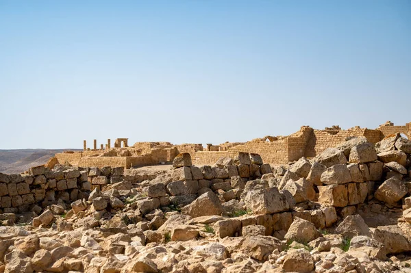 古代のナバタシアの都市アヴダト 今国立公園 ネゲヴ砂漠 南イスラエルの廃墟の建物の眺め — ストック写真