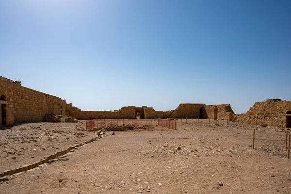 Vista Los Edificios Ruinas Antigua Ciudad Nabatea Avdat Ahora Parque — Foto de Stock