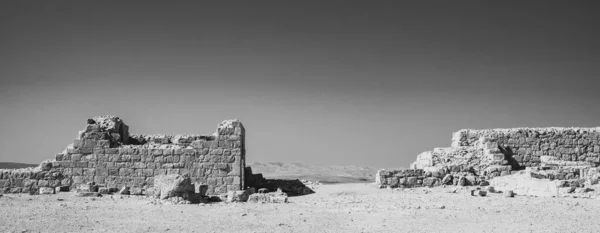 View Ruined Buildings Ancient Nabataean City Avdat Now National Park — Stock Photo, Image