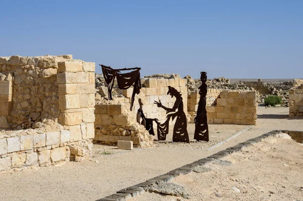 古代のナバタシアの都市アヴダト 今国立公園 ネゲヴ砂漠 南イスラエルの廃墟の建物の眺め — ストック写真