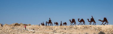 Güney İsrail 'deki Negev Çölü' nde, şimdi ulusal bir park olan antik Nabataean şehri Avdat 'taki yıkılmış binaların manzarası