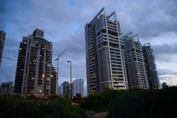 Netana Israel March 2022 Modern High Rises Netanya Yamim 은새로운 — 스톡 사진