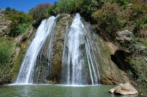 Waterfall Landscape Ayun Fall Water Stream River Nahal Ayun Nature — Stock Photo, Image