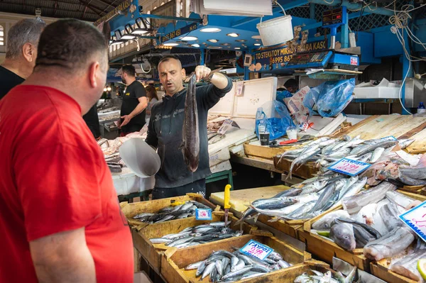 Athens Greece May 2022 Central Municipal Athens Market Located Afiinas —  Fotos de Stock