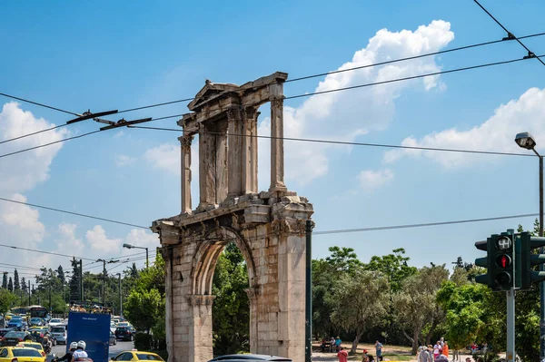 Athens Greece May 2022 Arch Hadrian Hadrian Gate Athens Greece — Foto de Stock