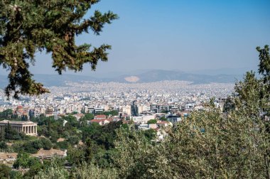 ATHENS, GREECE - MAY 14, 2022: view from the Acropolis to Athens. Panorama.
