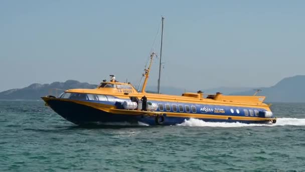 Aegina Greece May 2022 Head View High Speed Hydrofoil Пасажирський — стокове відео