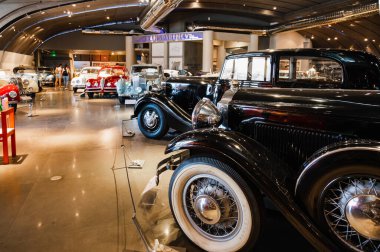 Athens, Greece - May 18, 2022. Old classic cars inside the Hellenic Motor Museum. Central Athens - Kolonaki