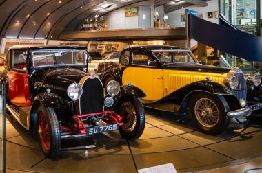 Athens, Greece - May 18, 2022. Old classic cars inside the Hellenic Motor Museum. Central Athens - Kolonaki