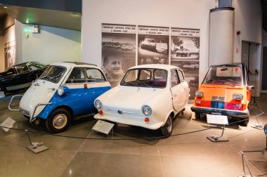 Athens, Greece - May 18, 2022. Old classic cars inside the Hellenic Motor Museum. Central Athens - Kolonaki