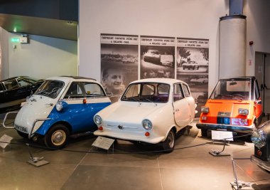 Athens, Greece - May 18, 2022. Old classic cars inside the Hellenic Motor Museum. Central Athens - Kolonaki