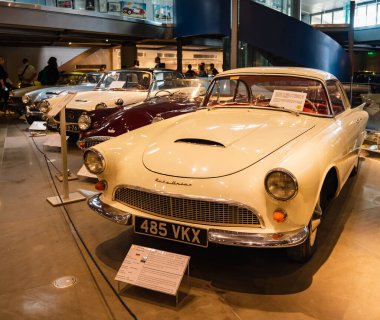 Athens, Greece - May 18, 2022. Old classic cars inside the Hellenic Motor Museum. Central Athens - Kolonaki