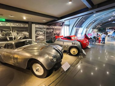 Athens, Greece - May 18, 2022. Old classic cars inside the Hellenic Motor Museum. Central Athens - Kolonaki