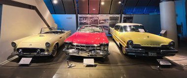 Athens, Greece - May 18, 2022. Old classic cars inside the Hellenic Motor Museum. Central Athens - Kolonaki