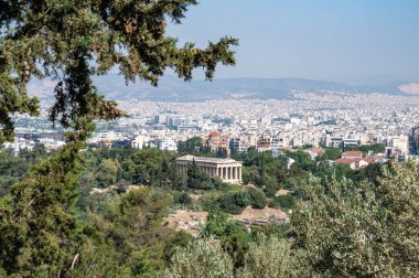 ATHENS, GREECE - MAY 14, 2022: view from the Acropolis to Athens. Panorama.