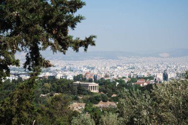 ATHENS, GREECE - MAY 14, 2022: view from the Acropolis to Athens. Panorama.
