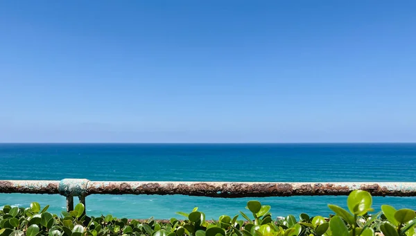 Vista Sul Mare Sullo Skyline Dal Lungomare Netanya Israele Tempo — Foto Stock