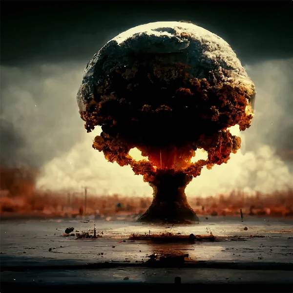 Cogumelo Uma Explosão Bomba Nuclear Guerra Nuclear Mundo Fim Mundo — Vetor de Stock