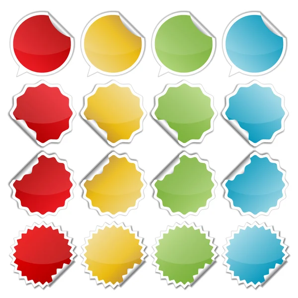 Autocollants pliés colorés — Image vectorielle