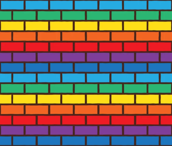 Rainbow bricks pattern — Stock Vector