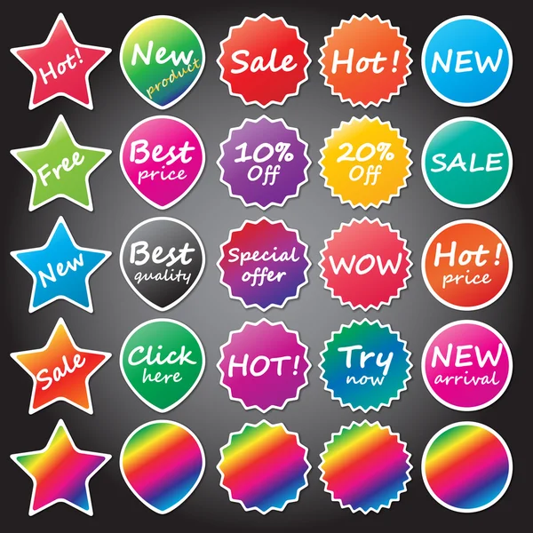 Shopping stickers — Stock Vector
