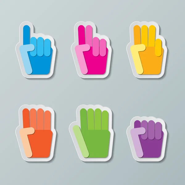 Number counting hands — Stock Vector