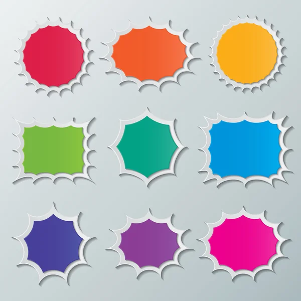 Starburst speech bubbles — Stock Vector