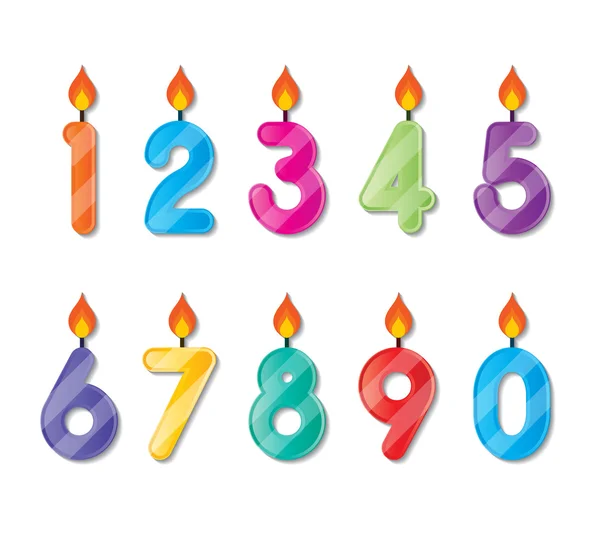 Number candle — Stock Vector