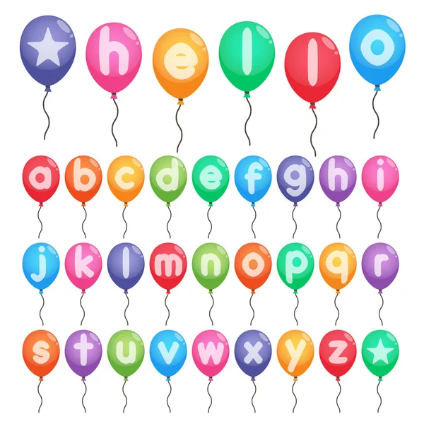 Alfabet ballonnen — Stockvector