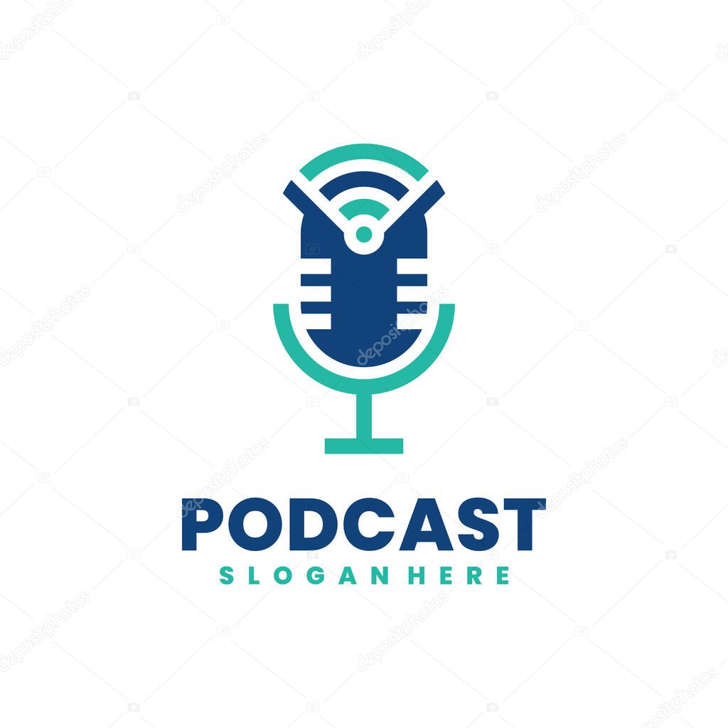 A minimalist podcast logo vector