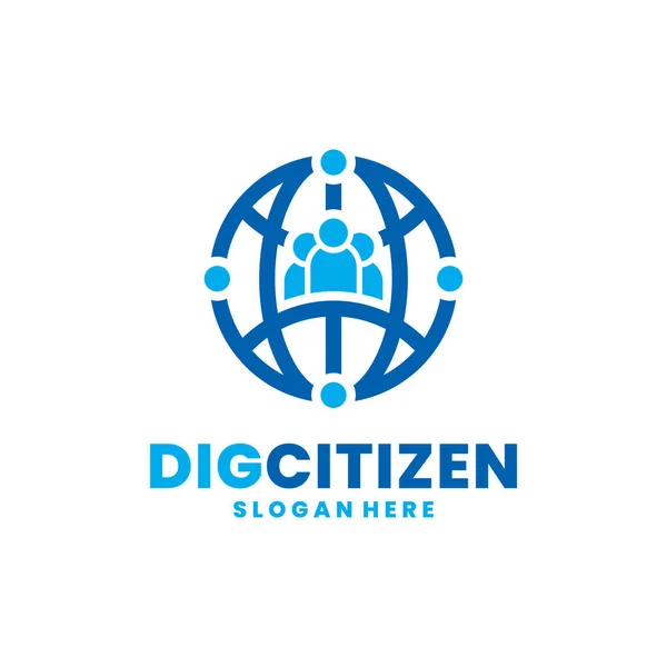 Вектор Логотипу Digital Citizen Концепція Дизайну Шаблонів Логотипів Соціальних Технологій — стоковий вектор