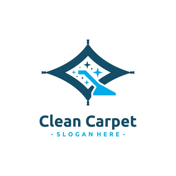 Temiz Halı Logosu Vektörü Mekan Temizleme Servisi Logo Şablonu Tasarım — Stok Vektör