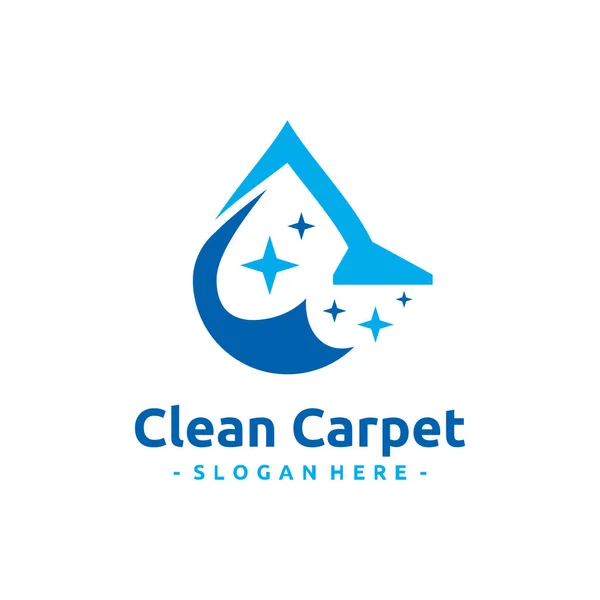 Temiz Halı Logosu Vektörü Mekan Temizleme Servisi Logo Şablonu Tasarım — Stok Vektör