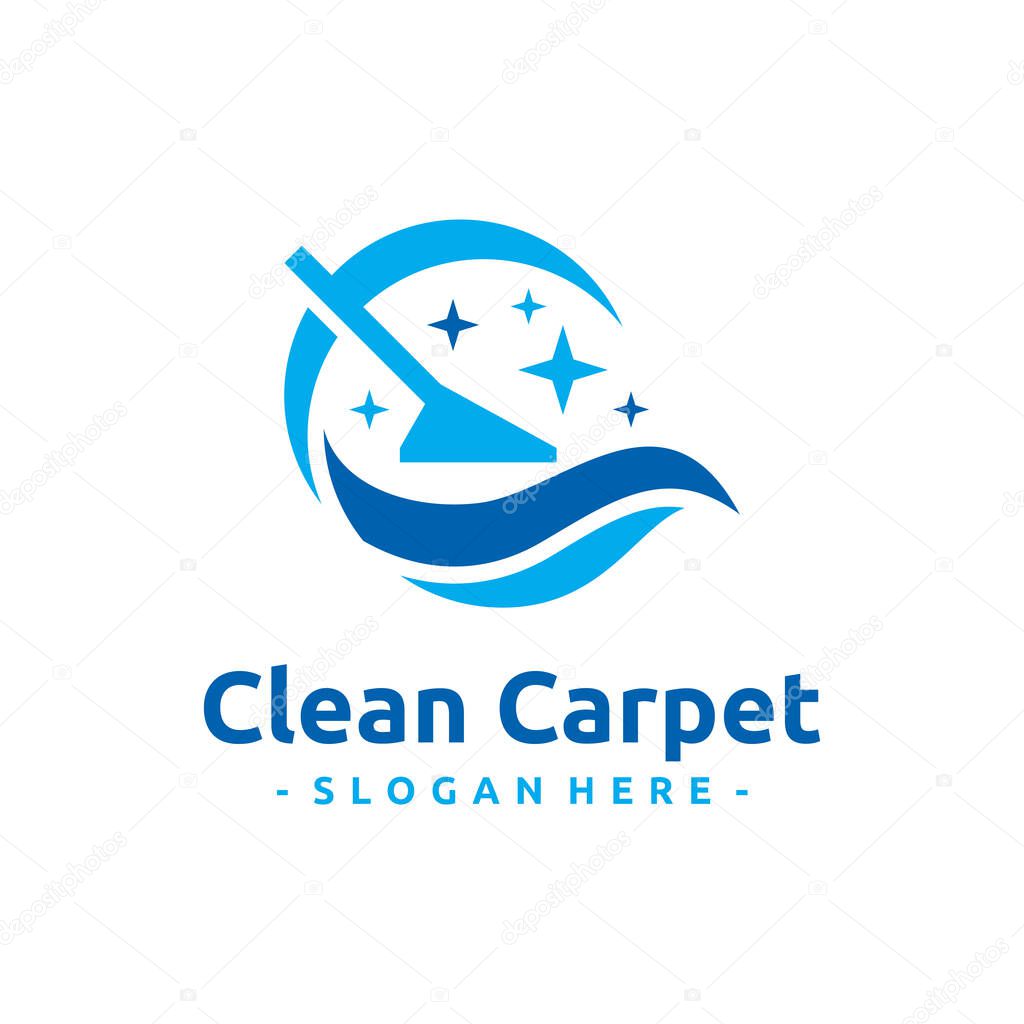 Letter C and clean carpet logo vector. Interiors cleaning service business logo template design concept.