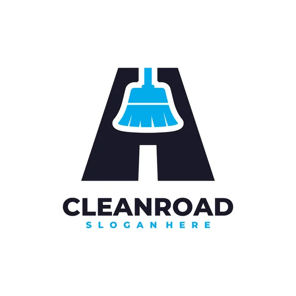 Road Cleaning Logo Vector Cleaning Service Business Logo Template Design — ストックベクタ