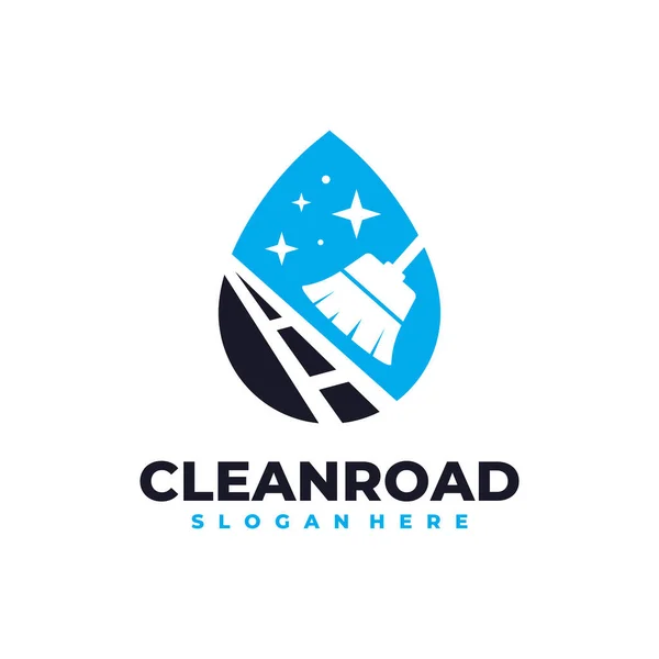 Road Cleaning Logo Vector Cleaning Service Business Logo Template Design — Vector de stock