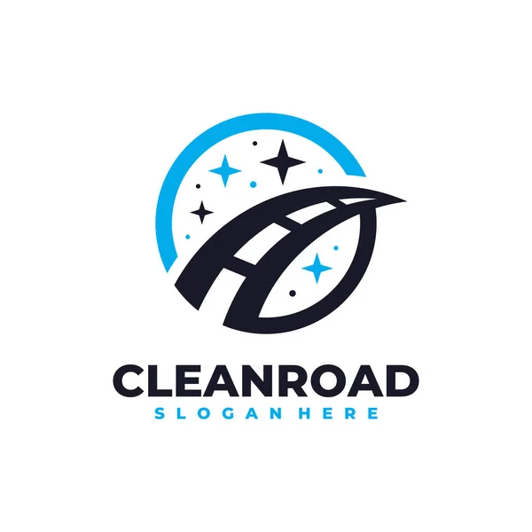 Road Cleaning Logo Vector Cleaning Service Business Logo Template Design — Vettoriale Stock
