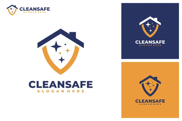 Safe Cleaning Shield Logo Vector Cleaning Service Business Logo Template 벡터 그래픽