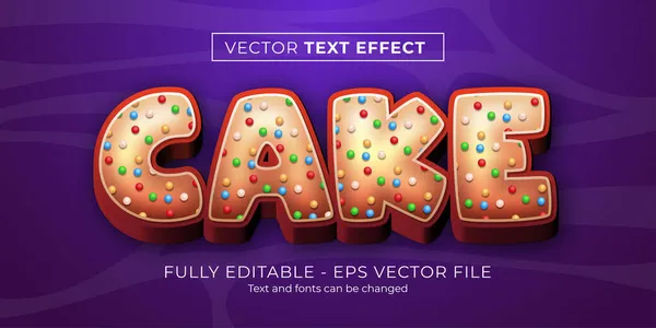 Editable Text Effect Cake Style — Stock Vector