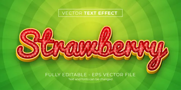 Vektor Text Effekt Illustrator Grafik Stil Rote Erdbeere — Stockvektor