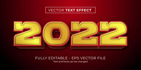 Frohes Neues Jahr 2022 Text Editierbare Stil Effekt Vorlage — Stockvektor