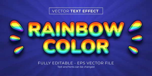 Regenbogen Text Editierbarer Text Effekt Comic Stil — Stockvektor