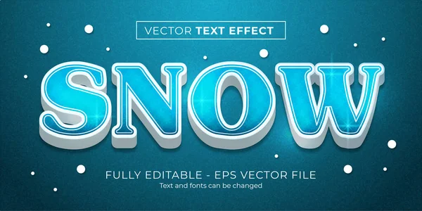Editierbarer Texteffekt Winter Schnee Stil — Stockvektor