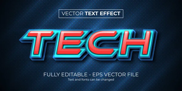 Editierbarer Texteffekt Futuristischer Techno Stil — Stockvektor