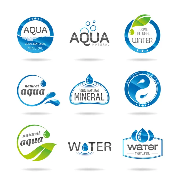 Elementi di design dell'acqua. Icona acqua — Vettoriale Stock