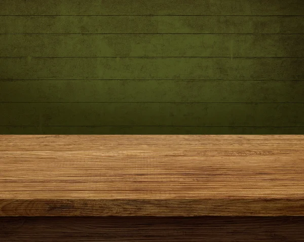 Mesa de madera vieja con fondo oscuro — Foto de Stock