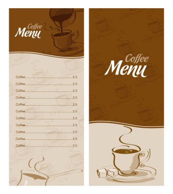 kahve menü kart farklı bir kahve için