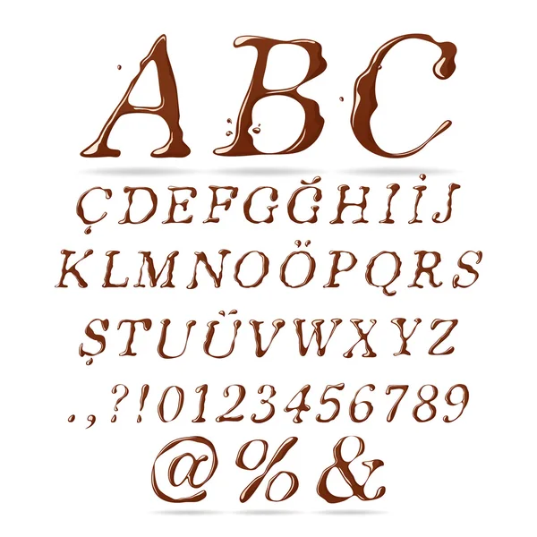 Chocolate Alphabet Upper Case Italic — Stock Vector