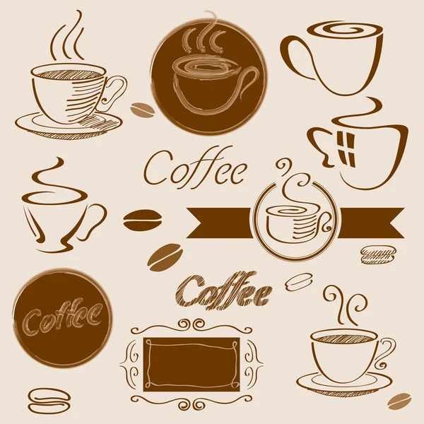 Éléments de café — Image vectorielle